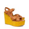 Sergio Rossi  Strappy Suede Wedges in Yellow - Lyst