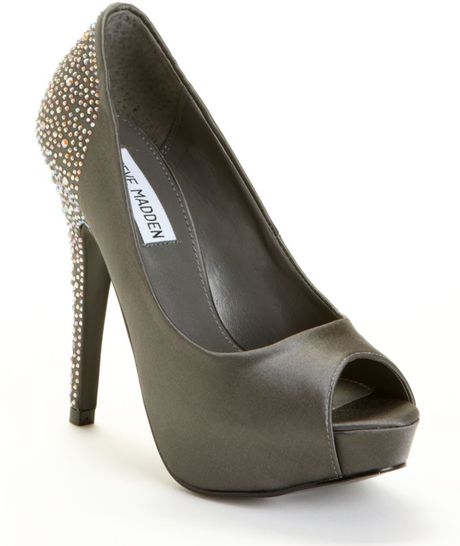 Steve Madden Playyr Peep Toe Pumps in Gray (grey) | Lyst