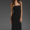 Tibi Matte Strapless Dress in Black - Lyst
