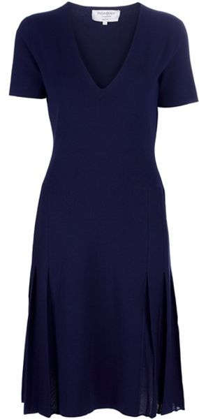 Yves Saint Laurent Vneck Dress - Lyst