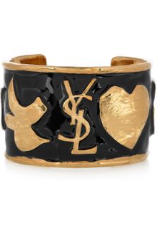 Yves Saint Laurent Ycons Enameled Gold-Plated Cuff - Lyst