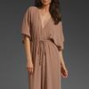 Zimmermann Drawstring Plunge Jumpsuit in Brown (hazelnut) - Lyst