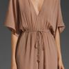 Zimmermann Drawstring Plunge Jumpsuit in Brown (hazelnut) - Lyst
