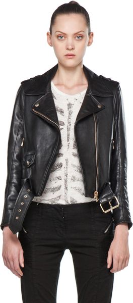 Acne Leather Jacket  in Black - Lyst