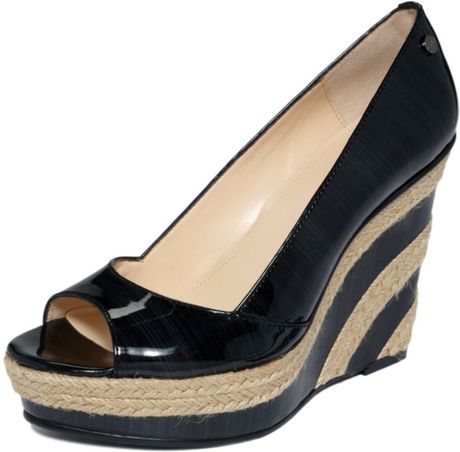 black patent espadrille