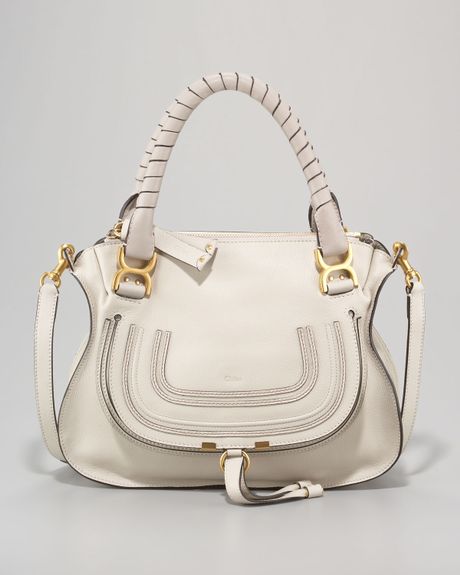 Chloé Small Marcie Shoulder Bag Dove in White - Lyst