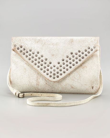Frye Brooke Stud Envelope Clutch White in Beige (white) - Lyst