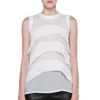 Givenchy Tiered Chiffon Blouse in White in White - Lyst