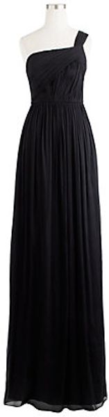  Lucienne Long Oneshoulder Dress in Silk Chiffon 
