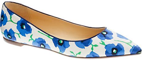 J.crew Viv Printed Flats in Blue (sapphire) - Lyst