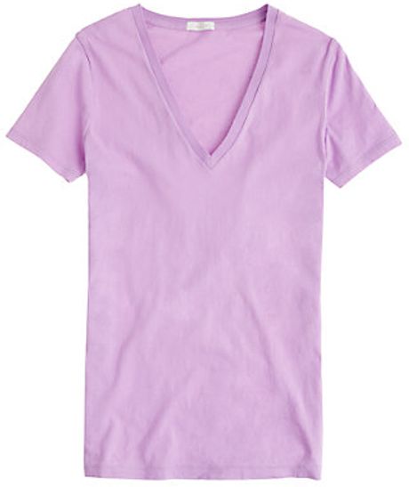 J.crew Tissue Vneck Classic Tee in Purple (soft orchid) - Lyst