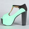 Jeffrey Campbell The Foxy Colorblock Shoe in Green and Black Neoprene in Green - Lyst