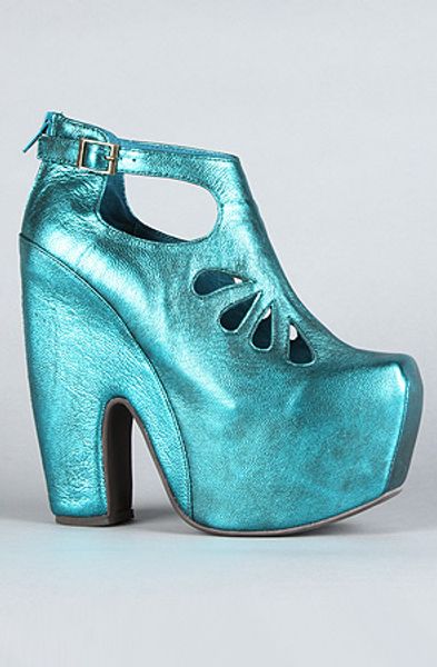 Jeffrey Campbell The Cuffed Shoe in Teal Metallic in Blue (teal) - Lyst