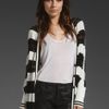 L.a.m.b. Runway Crochet Stripe Cardigan in Whiteblack in Black (white & black) - Lyst
