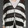 L.a.m.b. Runway Crochet Stripe Cardigan in Whiteblack in Black (white & black) - Lyst