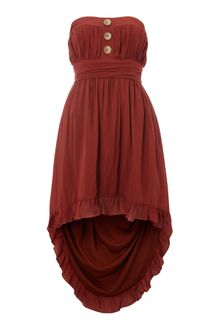 Madam Rage Madam Rage Dipped Hem Bandeau Dress - Lyst