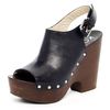 Michael Kors Scotia Leather Clog Platform Sandal in Black - Lyst