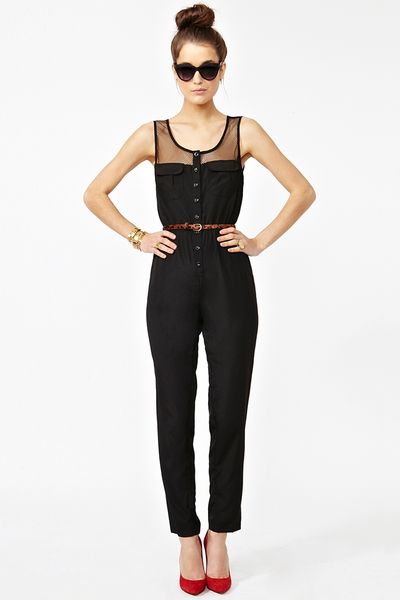 Nasty Gal Mad Mesh Jumpsuit in Black - Lyst