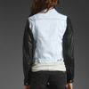 Rag & Bone The Jean Jacket W Leather Sleeves in Blue - Lyst