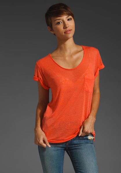 Rag & Bone The Pocket Tee in Orange - Lyst