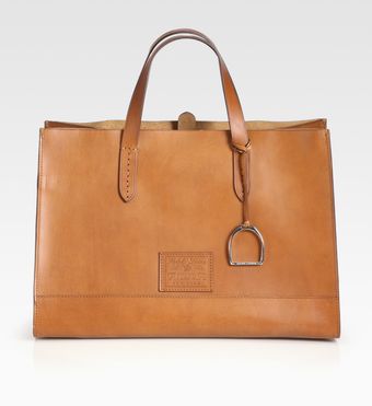  Rl Large Leather Saddle Tote 