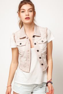 River Island River Island Light Denim Sleeveless Jacket - Lyst