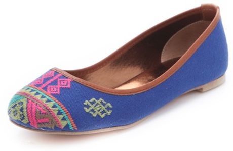 Twelfth Street By Cynthia Vincent Sage Embroidered Ballet Flats in Multicolor (blue) - Lyst