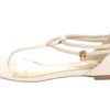 Alexander Mcqueen Tstrap Braided Twin Skull Flat in Beige (n) - Lyst