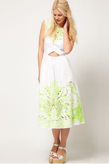 ASOS Collection Asos Midi Dress with Neon Embellishment - Lyst