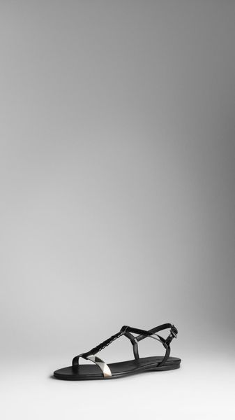  Nova Check Patent Leather Sandals 