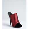 Celine Wine Satin Rabbit Fur Lined Peep Toe Pumps in Red (wine) - Lyst