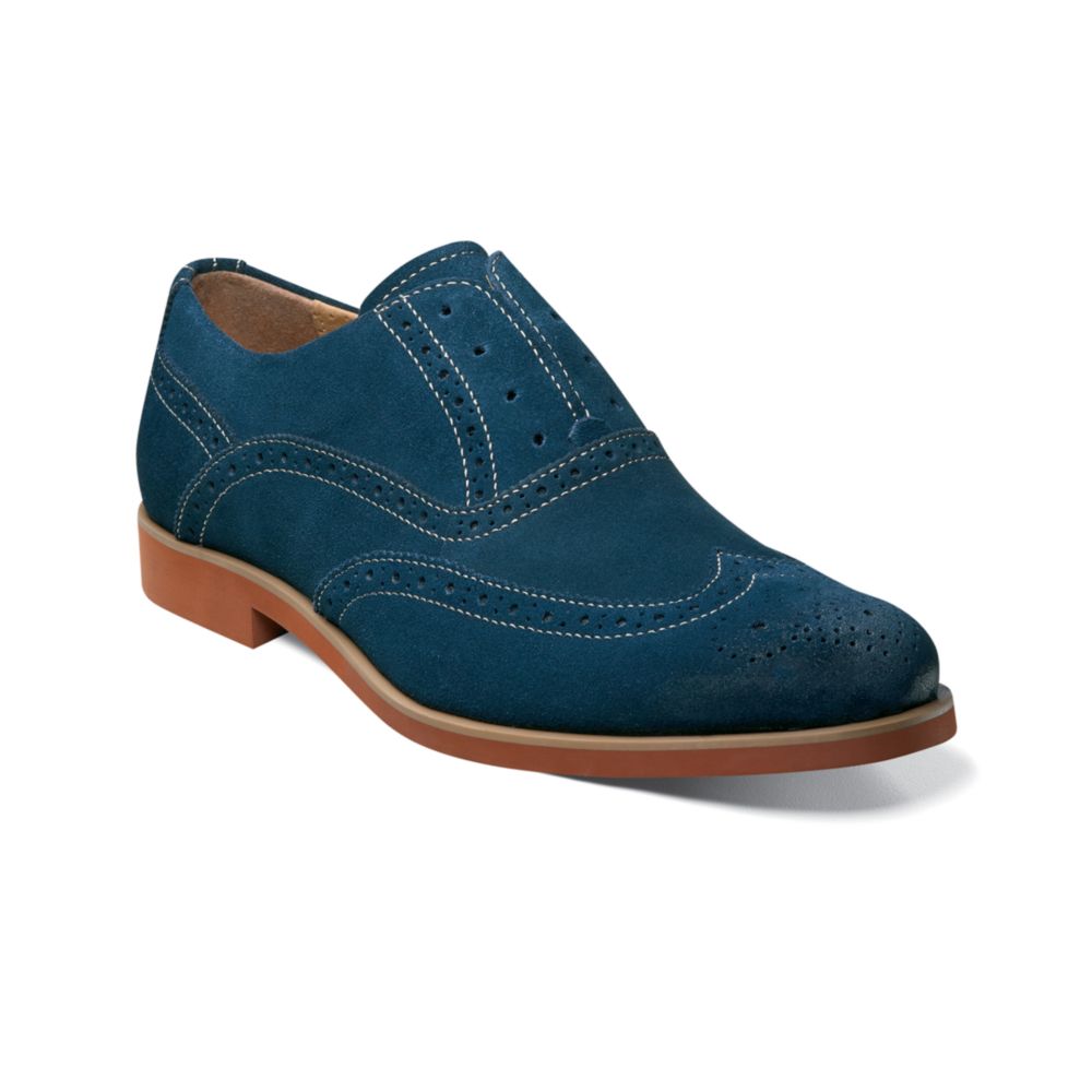 florsheim solar navy wingtip shoes