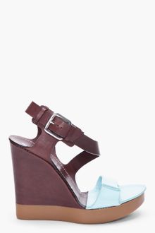Jil Sander Turquoise Two Tone Wedges - Lyst