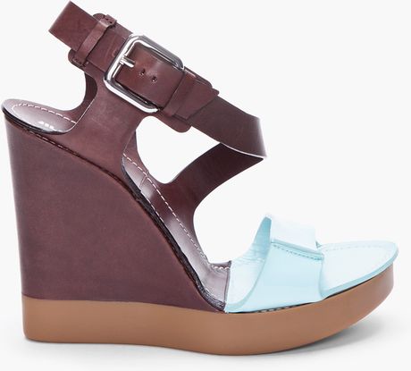 Jil Sander Turquoise Two Tone Wedges in Blue (turquoise) - Lyst