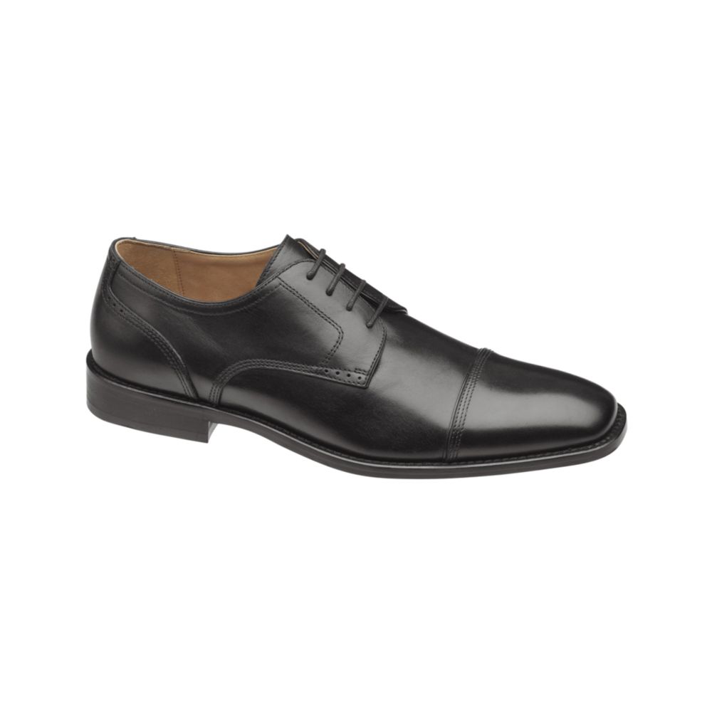 Johnston  Murphy Knowland Cap Toe Lace-Up Shoes in Black for Men ...