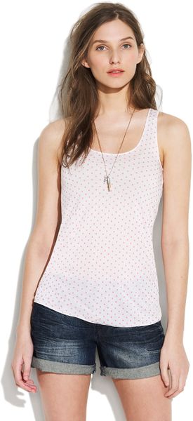 Madewell Dotted Perfect Racerback Tank in Pink (neon pink) - Lyst