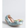 Miu Miu Light Blue Patent Leather Rose Bow Ballet Flats in Blue - Lyst