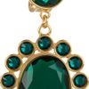 Miu Miu Crystal Clip Earrings in Green (gold) - Lyst