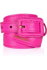 Miu Miu Stringrayeffect Leather Skinny Belt