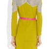 Miu Miu Stringrayeffect Leather Skinny Belt in Pink - Lyst