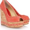 Paloma Barceló Menorca Studded Suede and Cork Wedge Sandals in Pink (gold) - Lyst