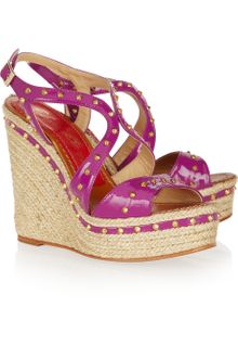Paloma Barceló Mallorca Studded Patentleather Espadrille Sandals - Lyst
