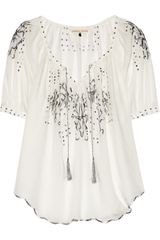 Rebecca Taylor Moroccan Embroidered Voile Top