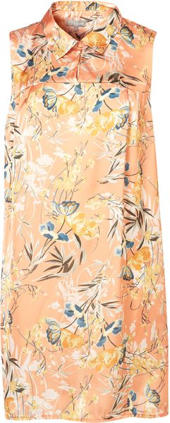 Topshop Loose Fit Shirt By Love in Pink (peach) - Lyst