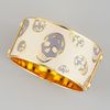 Alexander Mcqueen Large Enamel Skull Bangle Ivorylilac in Purple (lilac) - Lyst