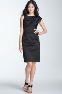 Black Halo Alexander Draped Bodice Satin Dress - Lyst