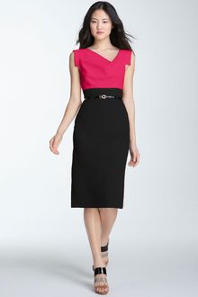 Black Halo Jackie Coloblock Pencil Crepe Dress - Lyst