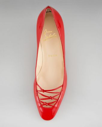 Christian Louboutin Knotted-vamp Pump, Red - Lyst