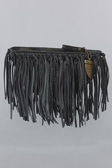 House Of Harlow The Hayden Clutch in Black Snake