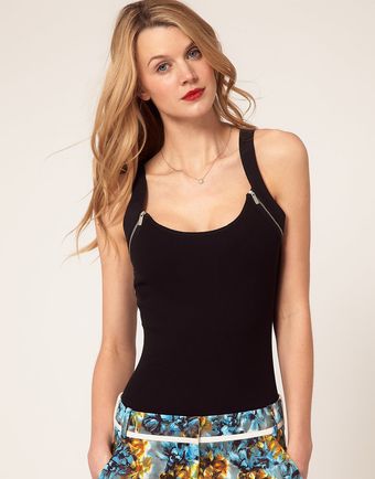 Karen Millen Karen Millen Zip Detail Vest - Lyst